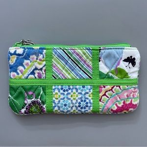 Retired Vera Bradley quilted patchwork pencil makeup pouch 4x7”